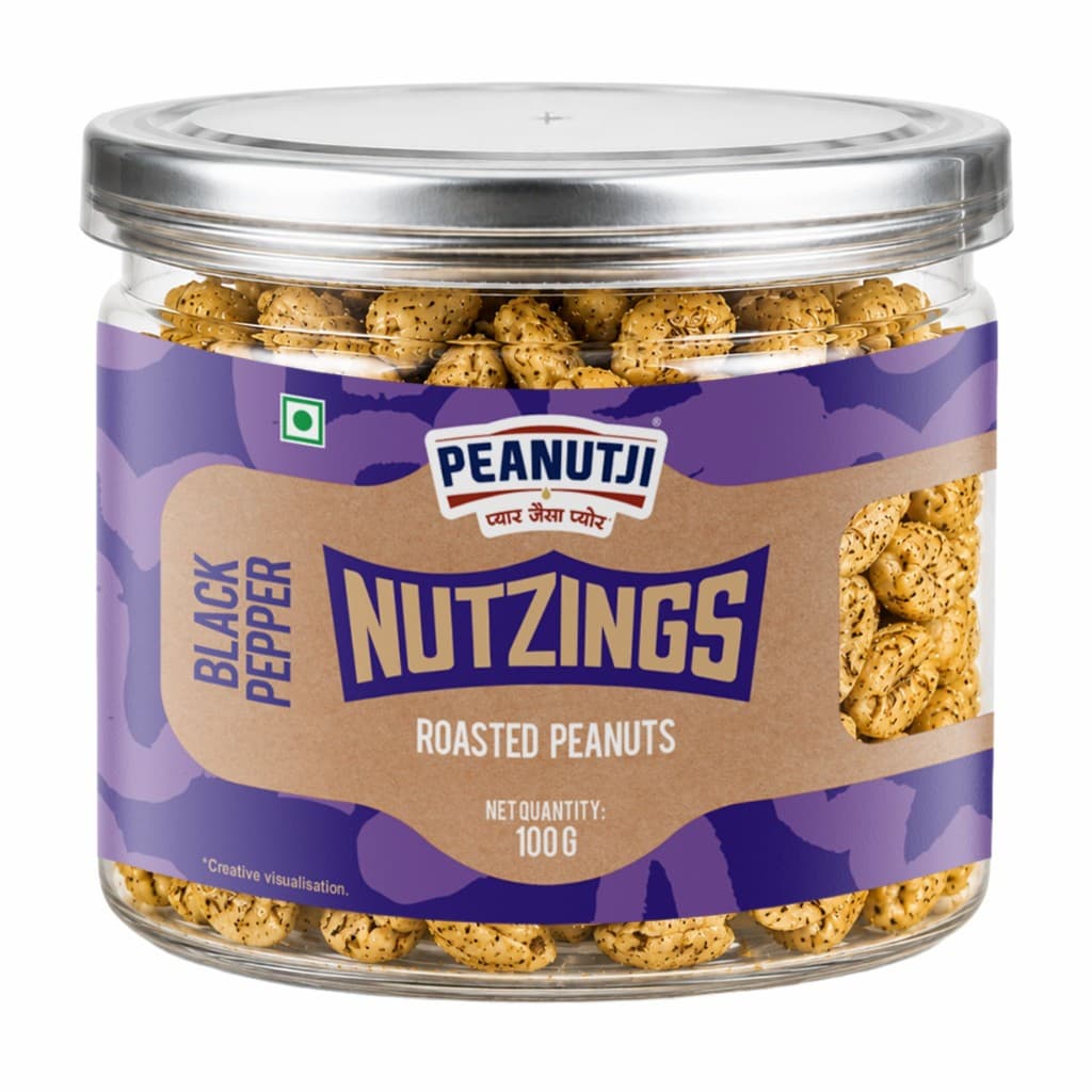 Nutzingz Roasted Peanuts 100 g Black Pepper